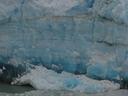The Glacier advances 2 meters daily. As it does, chunks and walls of ice crumble off of its advancing front every few minutes.